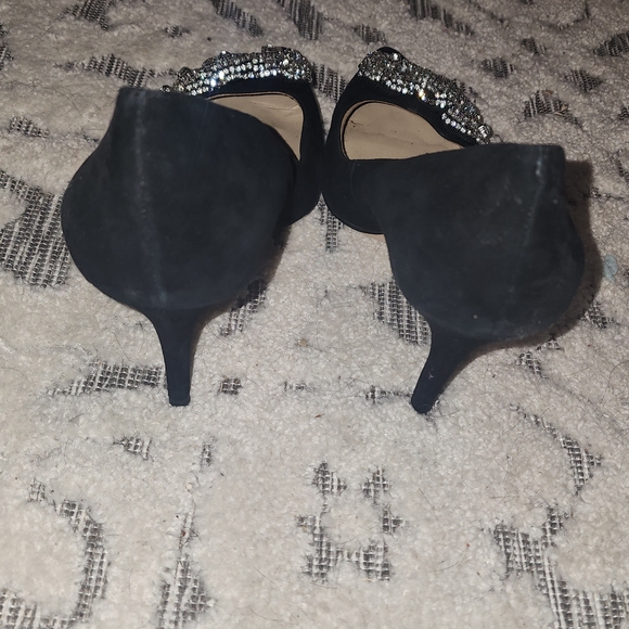 Ann Taylor Black Heels with Sparkling Bow - Picture 8 of 12